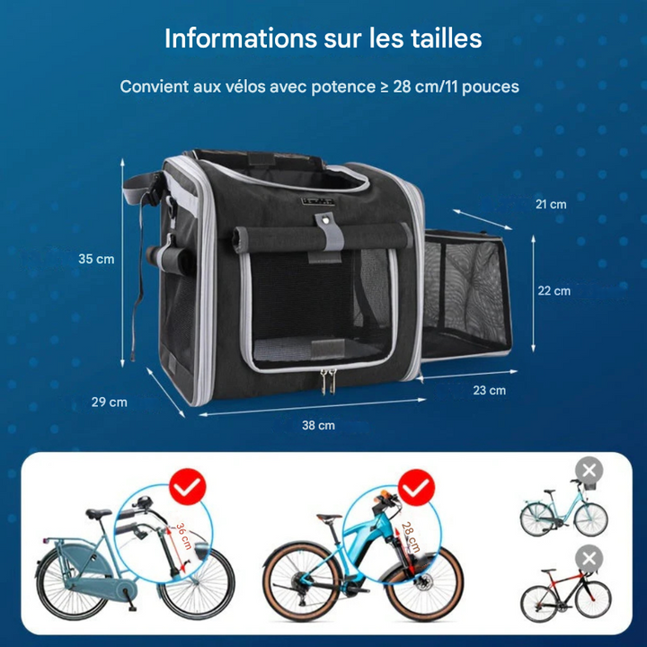 Panier de vélo extensible pour animaux de compagnie