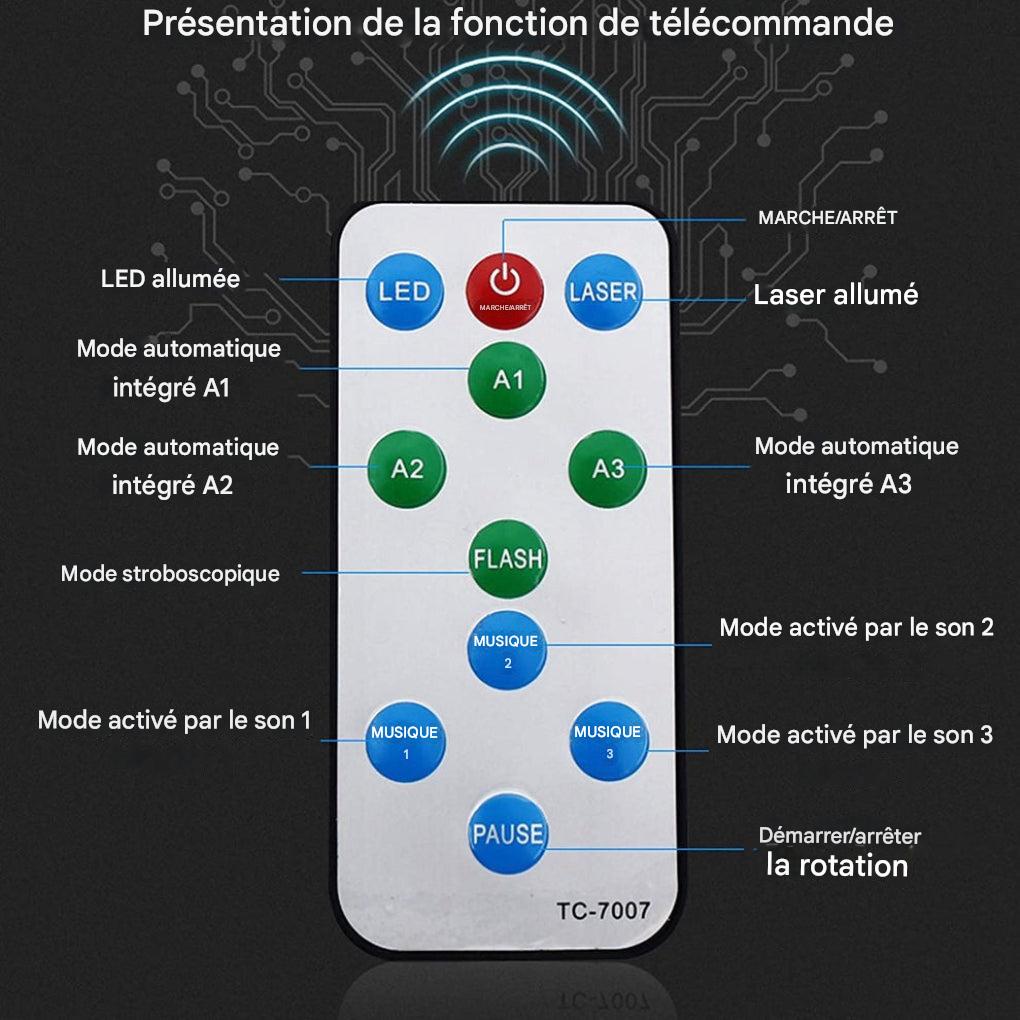 Lumière disco laser 2 en 1
