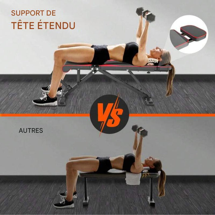 Banc de musculation pliable et réglable