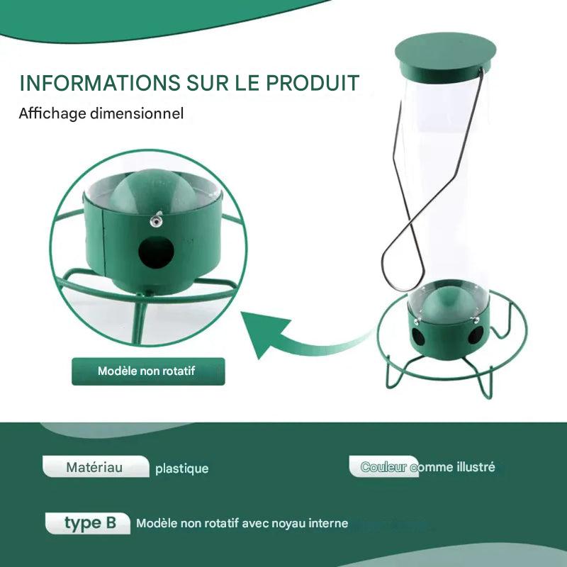 Mangeoire à oiseaux anti-écureuils