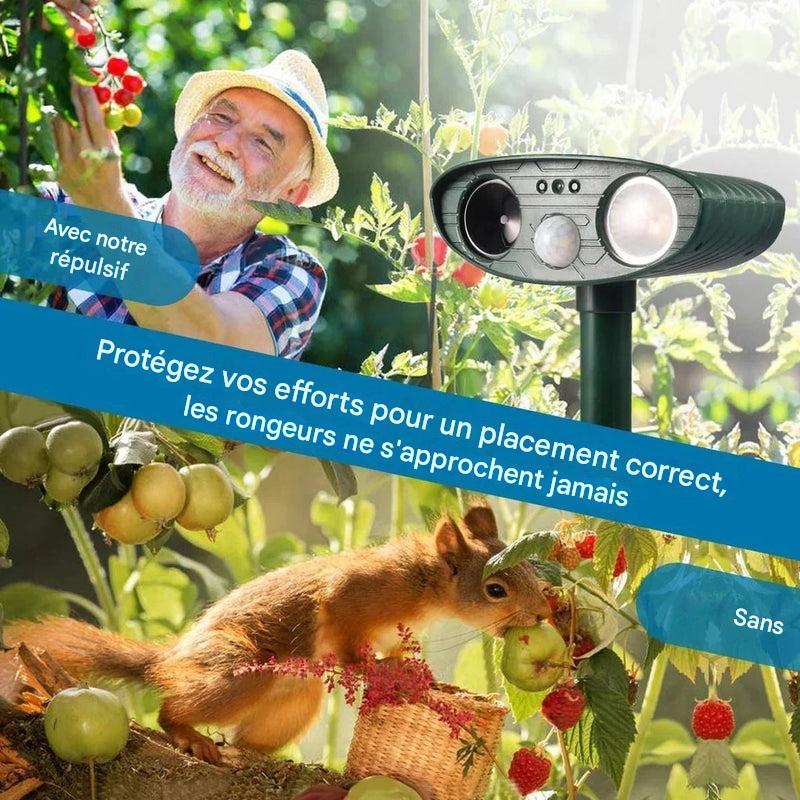 Répulsif solaire ultrasonique pour animaux activé par le mouvement