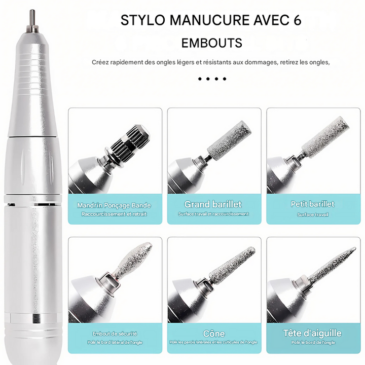 Ponceuse à ongles électrique rechargeable 45 000 tr/min