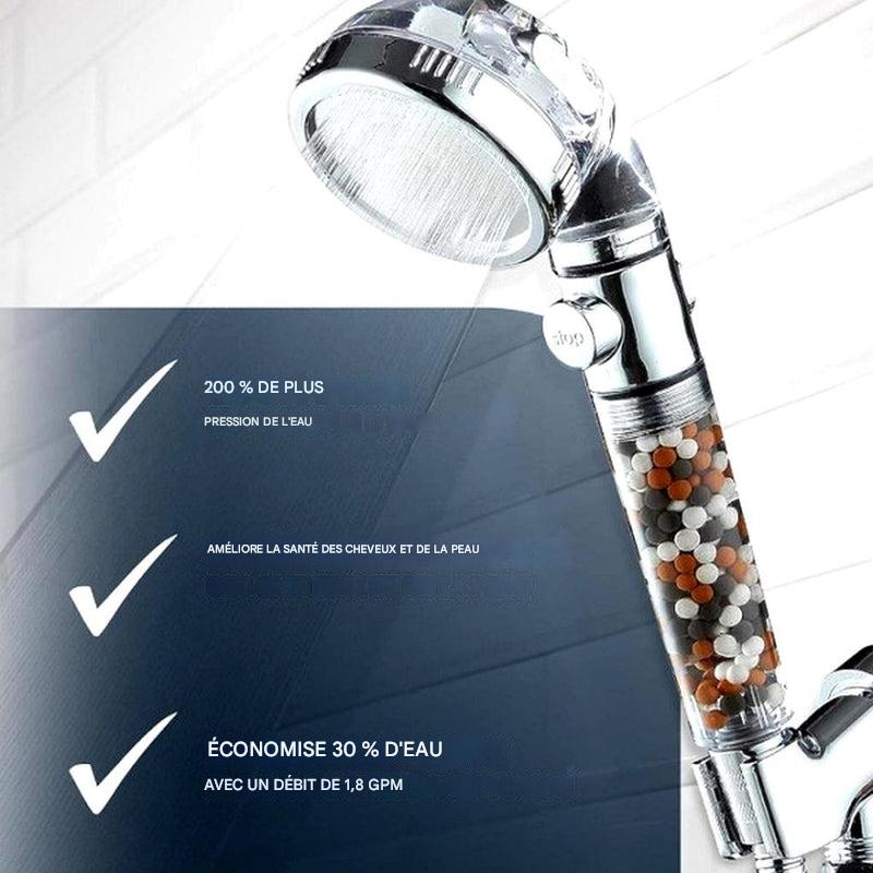 Pommeau de douche filtrant haute pression – Jet efficace avec filtration intégrée