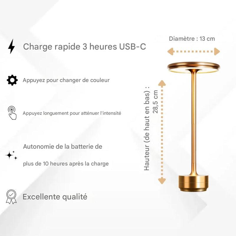 Lampe de table sans fil à chargement simple