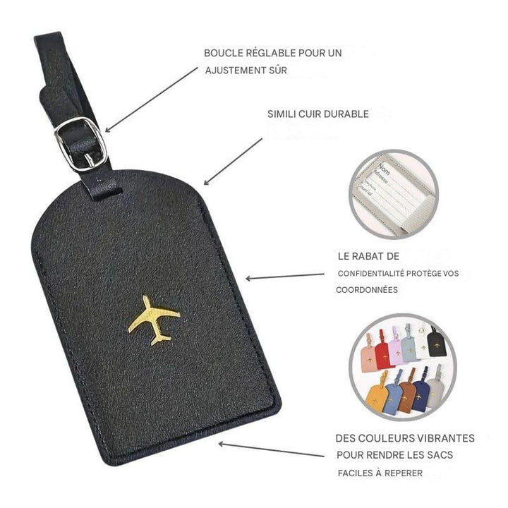 Étiquette de bagage personnalisée en cuir