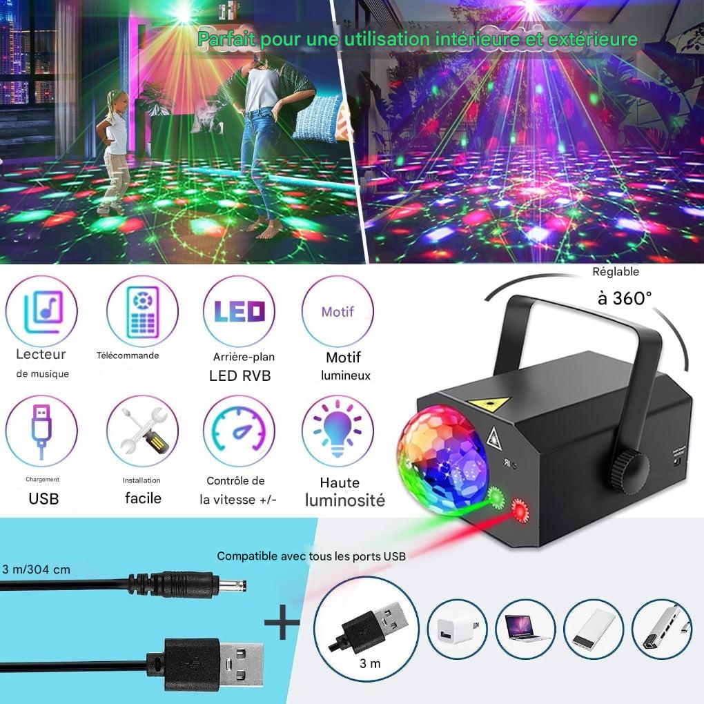 Lumière disco laser 2 en 1