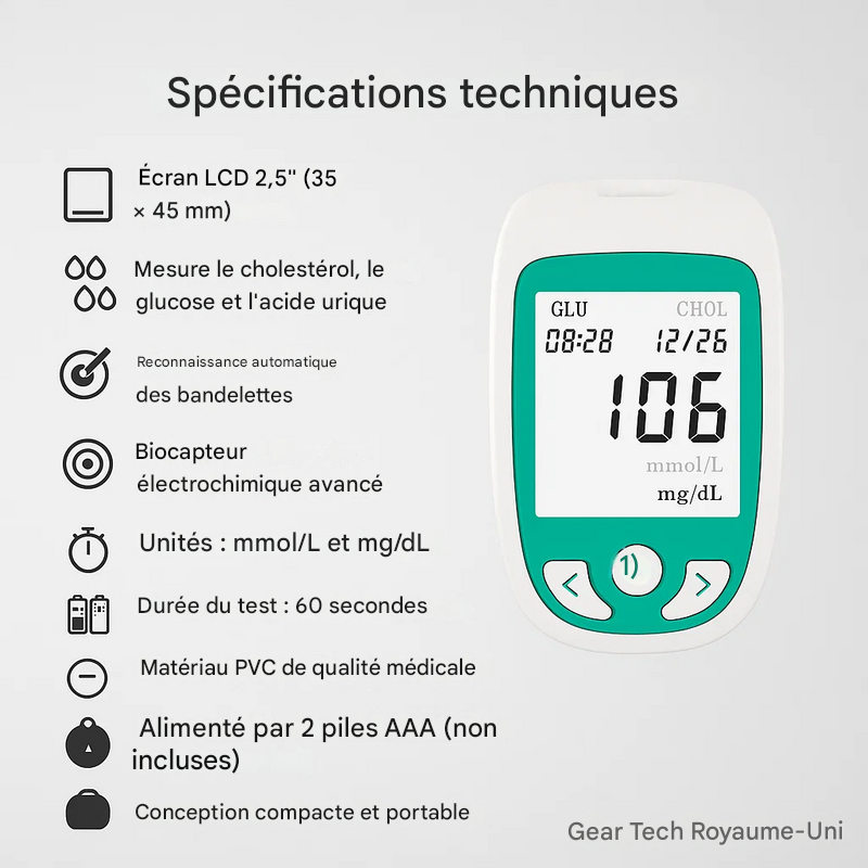 Kit de test à domicile avec analyseur multifonctionnel