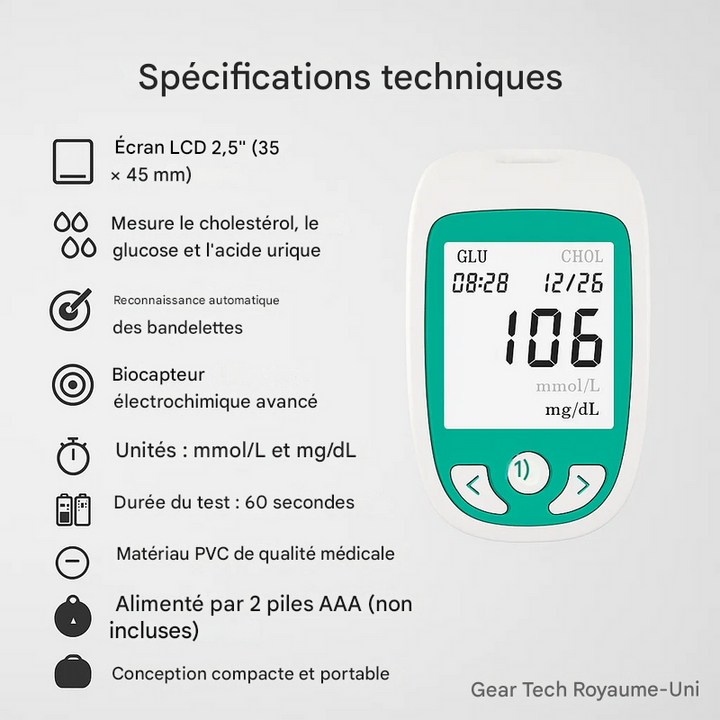 Kit de test à domicile avec analyseur multifonctionnel