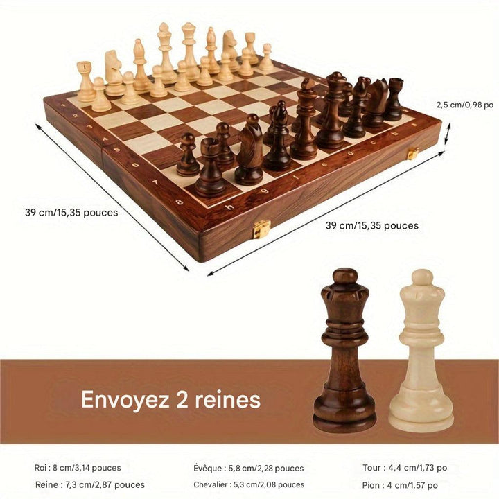 Jeu d'échecs en bois