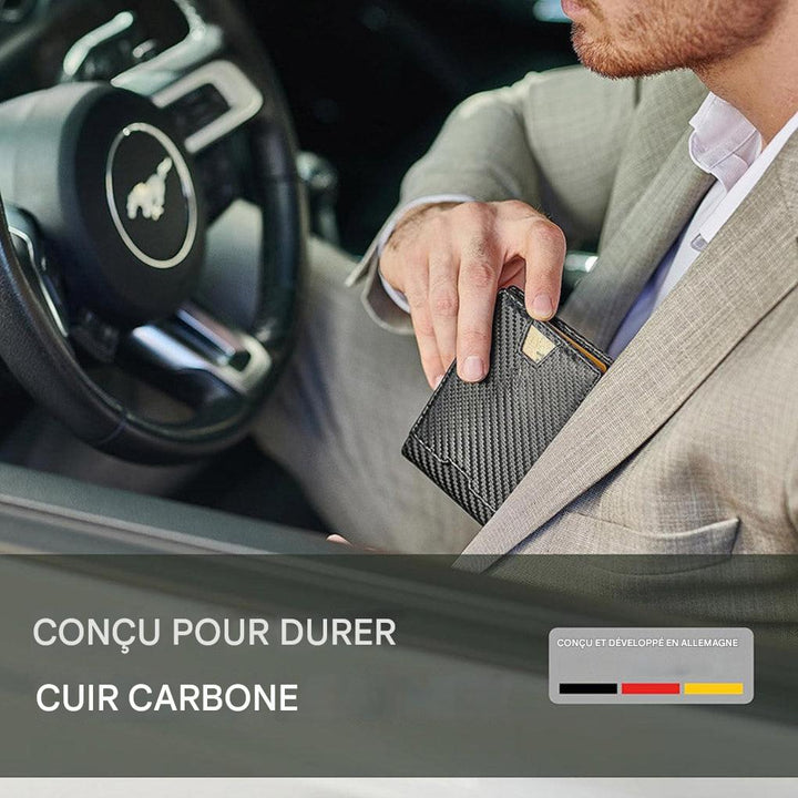 Portefeuille fin RFID avec pince à billets