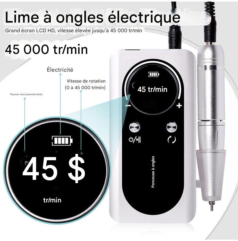 Ponceuse à ongles électrique rechargeable 45 000 tr/min