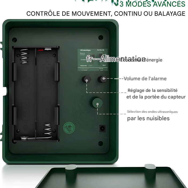 Répulsif à ultrasons pour pics, pour un contrôle efficace des oiseaux