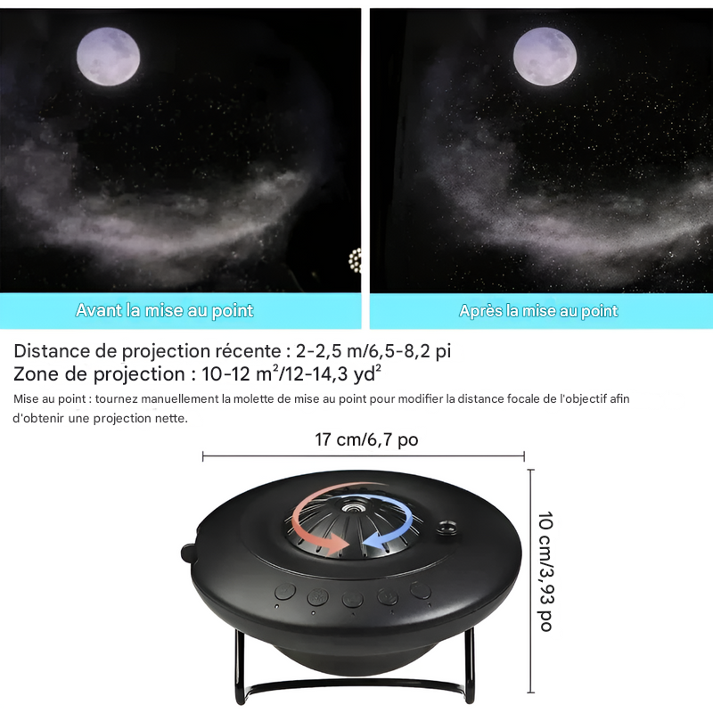 Projecteur de galaxie avec effets de planétarium