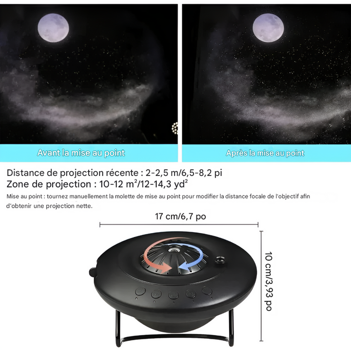 Projecteur de galaxie avec effets de planétarium
