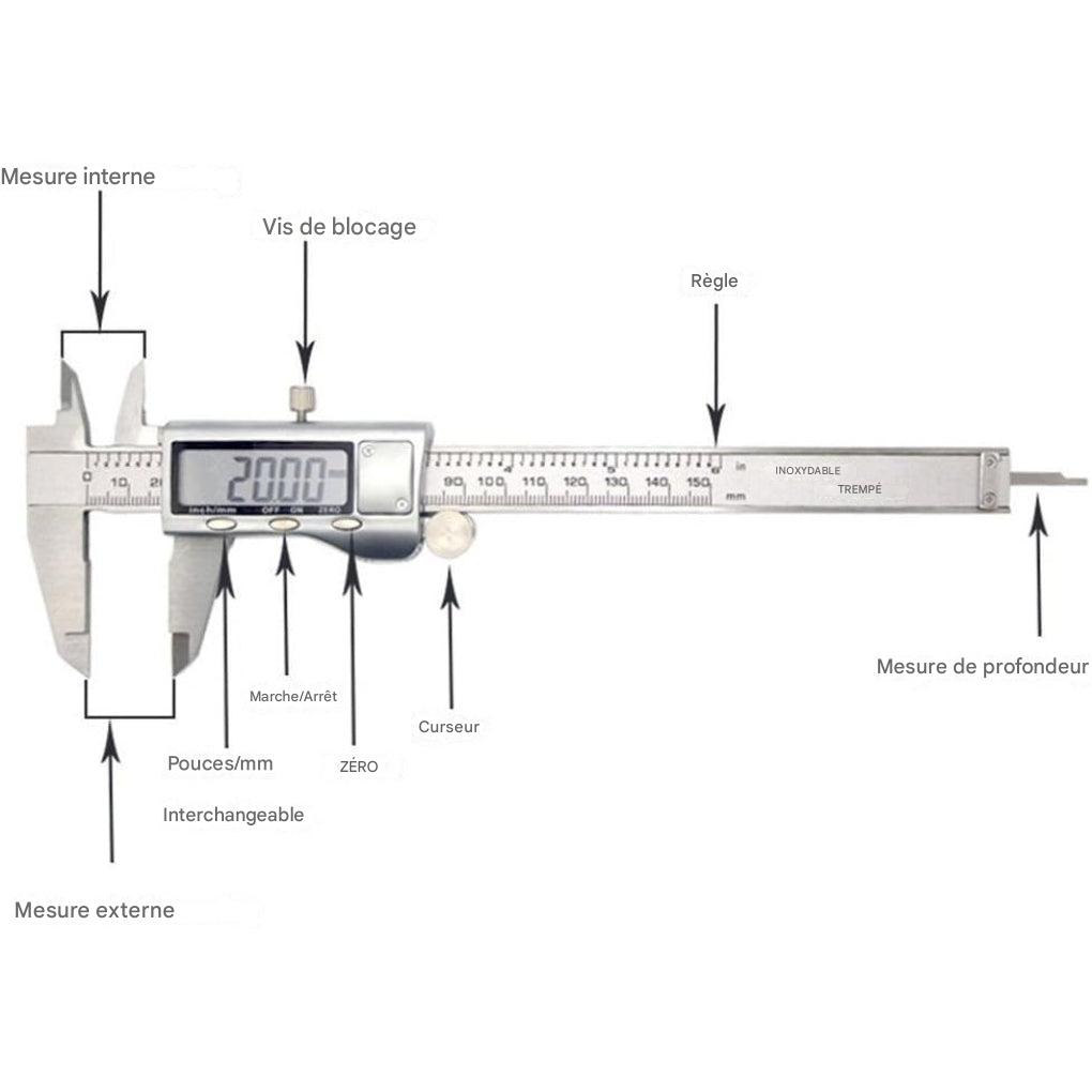 Pied à coulisse numérique 150 mm