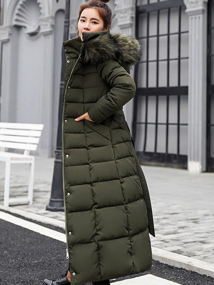 Livia | Manteau d'hiver long et chaud pour femmes avec ceinture