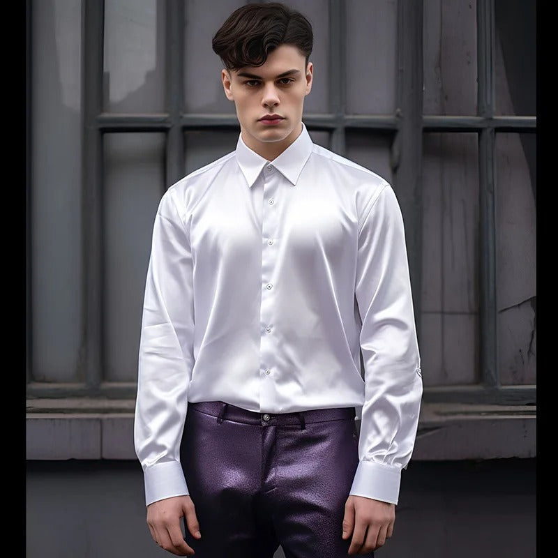 Chemise brillante style business pour homme