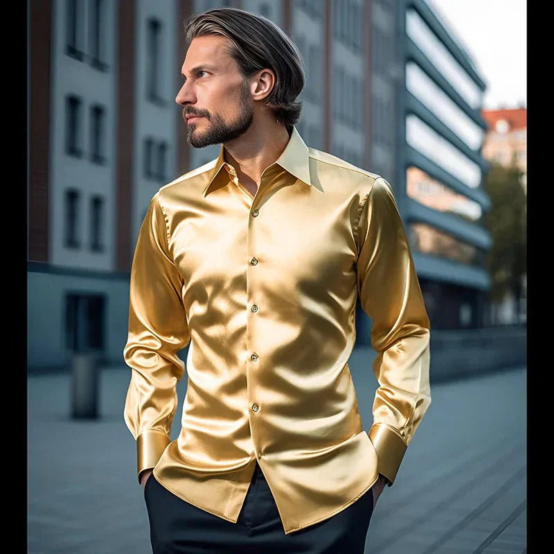 Chemise brillante style business pour homme