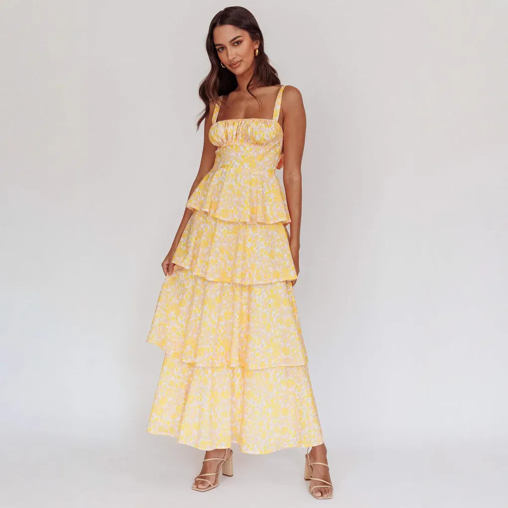 Robe longue bohème à fleurs