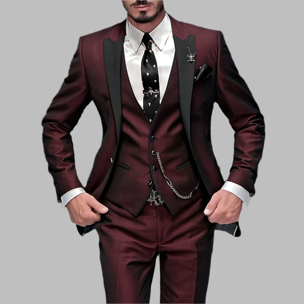 Costume trois pièces en lin pour homme